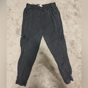 C&C California Linen Cargo Joggers (Charcoal Grey, Size S)